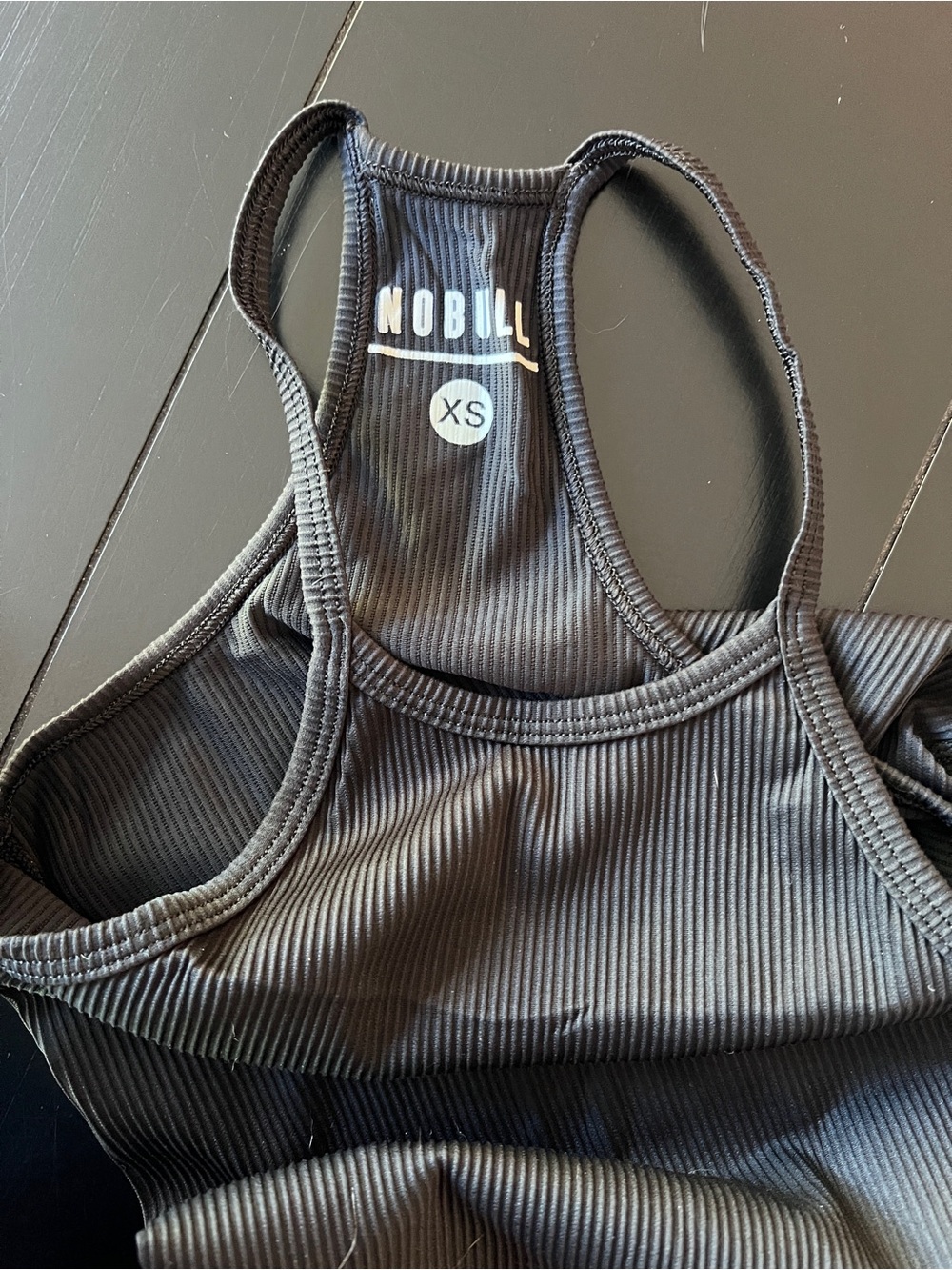 NOBULL Ribbed Racerback Sports Tank in Black Size XS